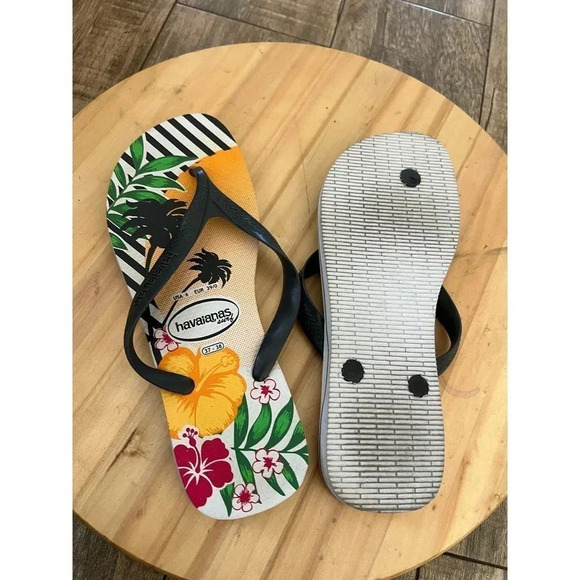 Havaianas Men's Floral Print Flip Flop Flat Sandals Size US 6 - Picture 3 of 4